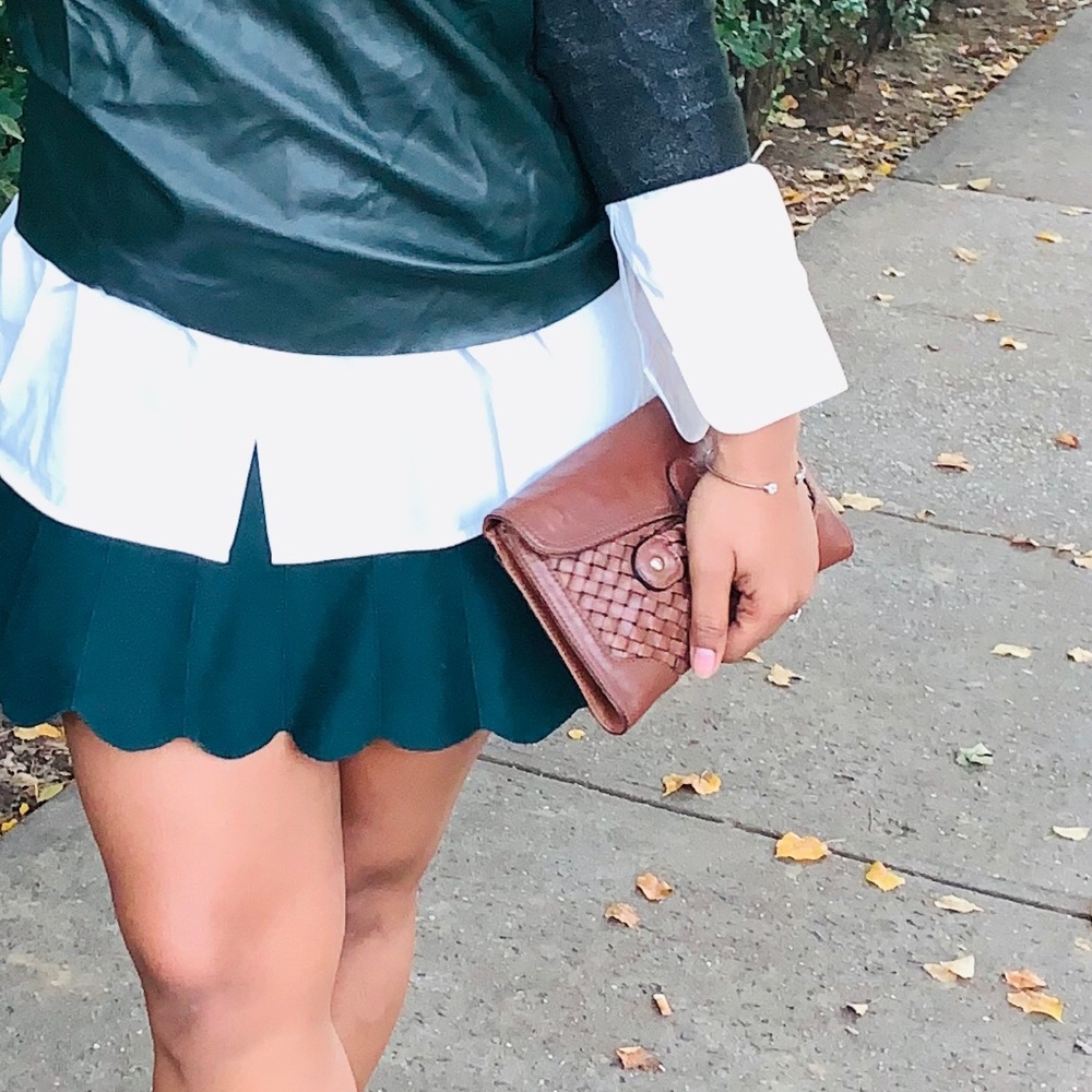 Faux leather clutch